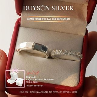 Nhẫn đôi bạc nam nữ duyson silver, nhẫn cặp bạc 925 đính đá cao cấp - crown couple rings