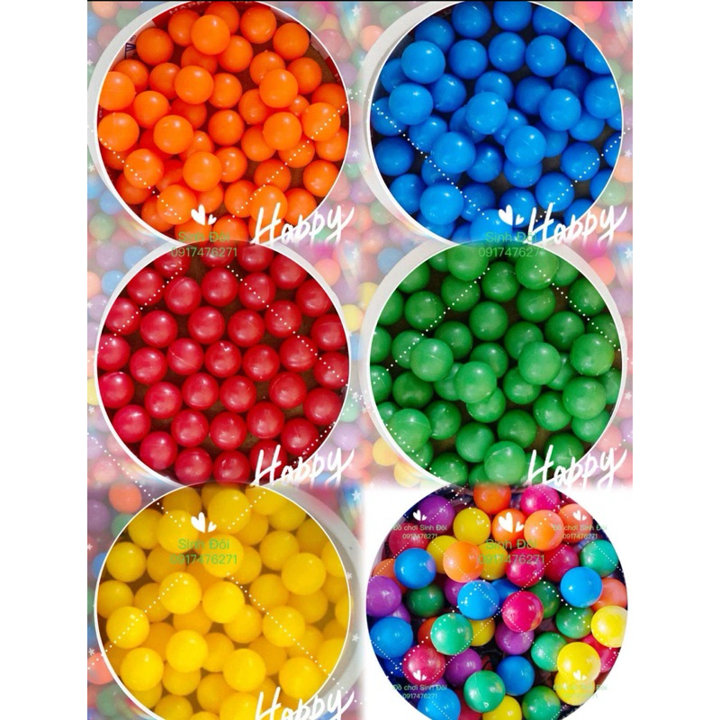 50 viên bi nhựa 14mm màu thập cẩm - phụ kiện bi các trò chơi