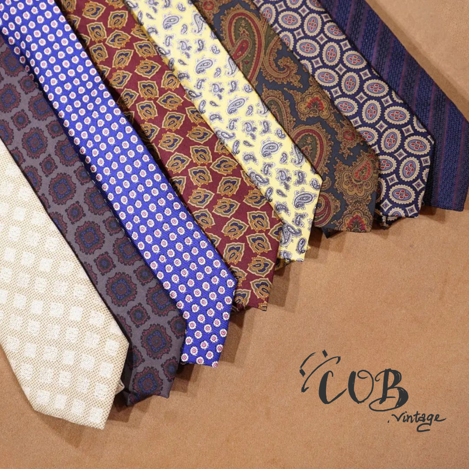 Cà vạt lụa bespoke handmade cao cấp style,vintage, công sở Nhật,Hàn - secondhand (2hand) COB.vintage
