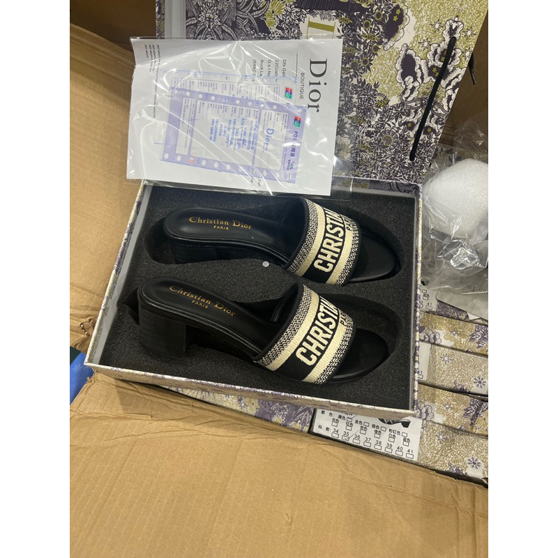 Dép lê cao gót 5 cm dioor