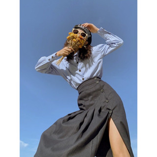 | HÌNH THẬT ĐỘC QUYỀN CUBEDLEMON |Chân váy midi gài nút một bên