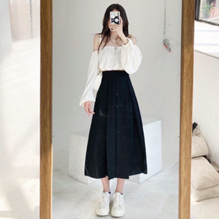 | HÌNH THẬT ĐỘC QUYỀN CUBEDLEMON |Chân váy dài xoè nút giữa