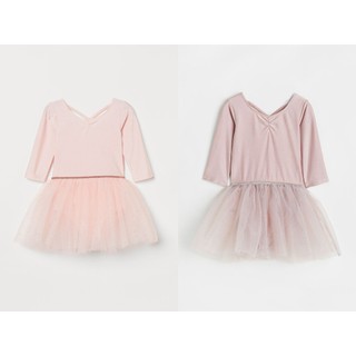 Váy tập múa bale bé gái hồng tím H&M size 18-24m