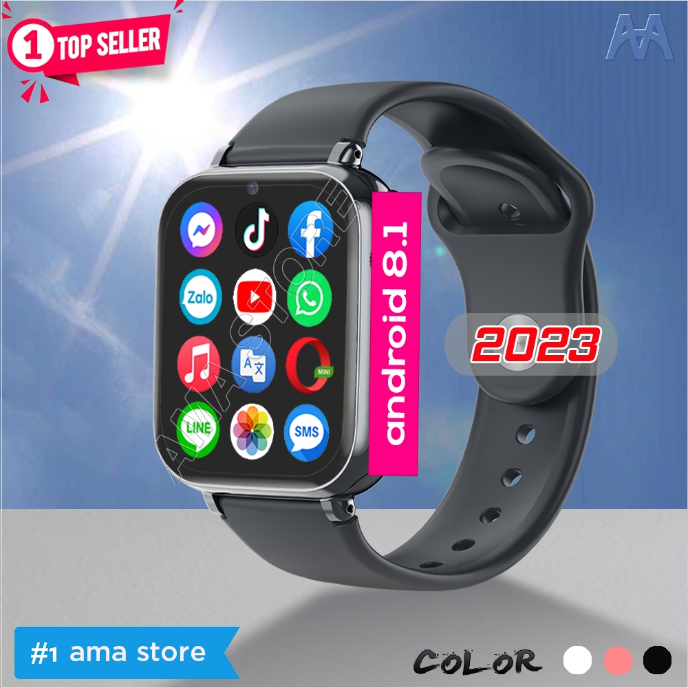 Đồng hồ Thông minh Trẻ em Học sinh Lắp Sim có Zalo Messenger Youtube TikTok Kết nối Wifi 4G Bluetooth AMA Watch HW13 Pro