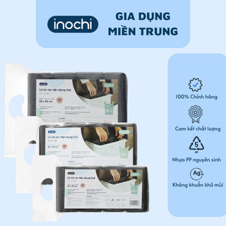 Lô 4 cuộn túi rác tiện dụng có quai màu đen Inochi size 10L-25L-50L