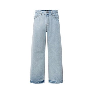 (Chính Hãng AMRISH) Quần Straight Denim Baggy Jeans - Light Blue