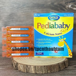 (Xanh) Siro PEDIABABY KID CANXI bổ sung canxi cho trẻ, cải thiện tình trạng còi xương ở bé – Hộp 20 ống