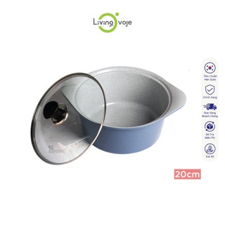 Nồi đá Ecoramic 20cm cao cấp phủ 5 lớp chống dính ceramic – Lòng sâu phù hợp nấu các món canh hầm