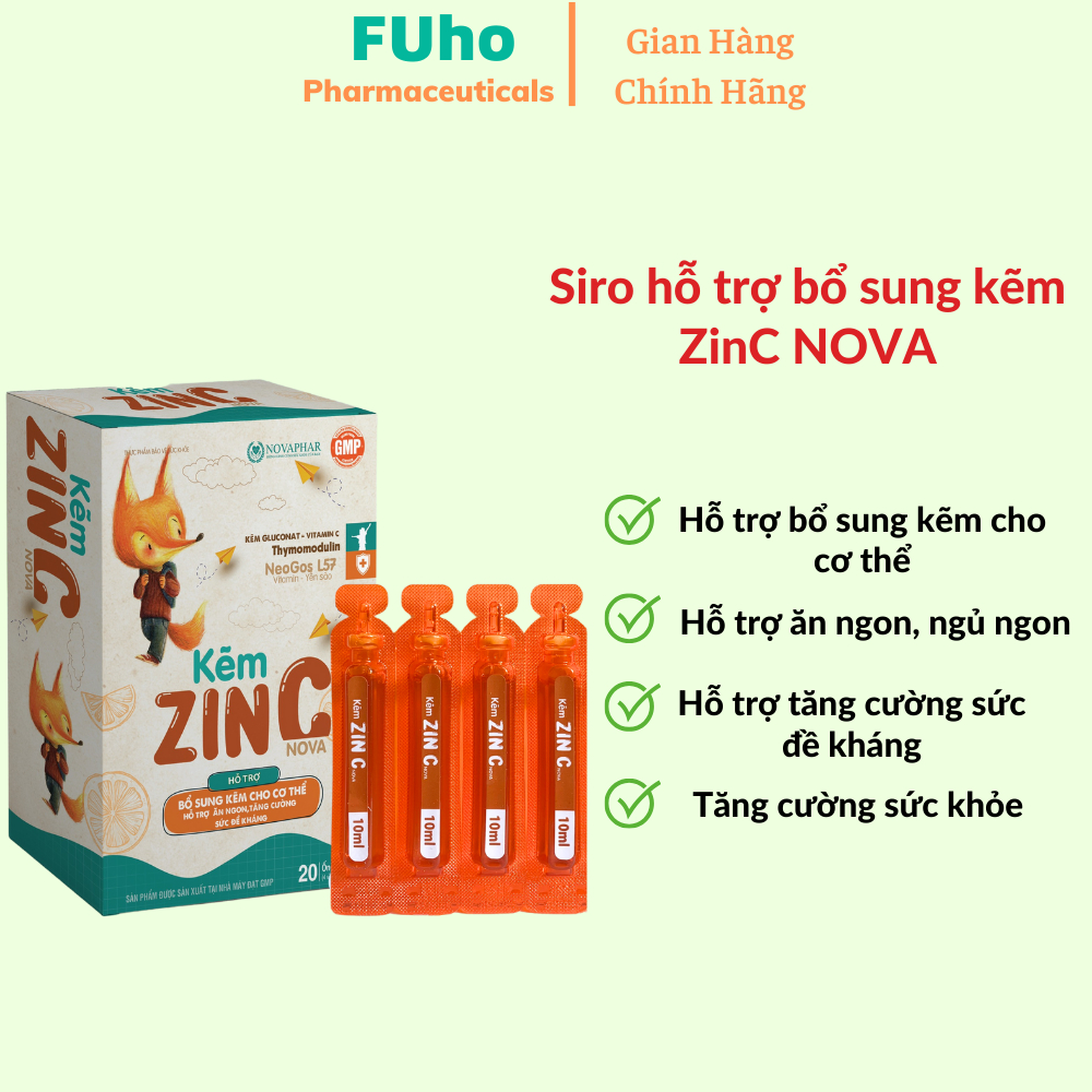 Siro hỗ trợ bổ sung kẽm ZinC nova , Giúp ăn ngon