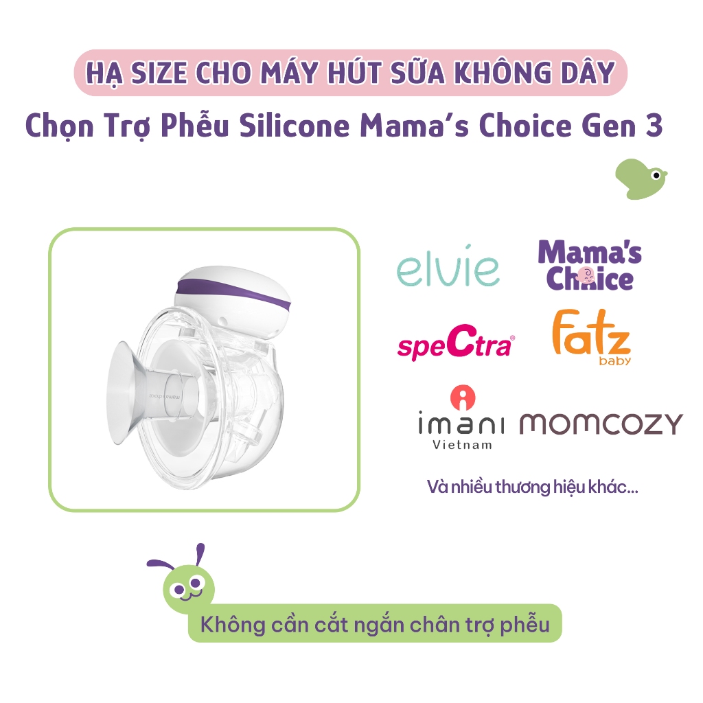 Trợ Phễu Silicone Mama's Choice NewFit, Đệm Hạ Size Phễu Size 15-17-19-21mm, Hút Sữa Hiệu Quả và Êm Ái (01 Cái)