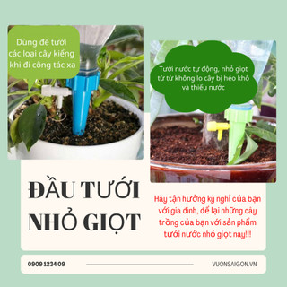 Đầu Tưới Nhỏ Giọt , đầu tưới gắn chai nước, chăm sóc cây khi vắng nhà - Green City