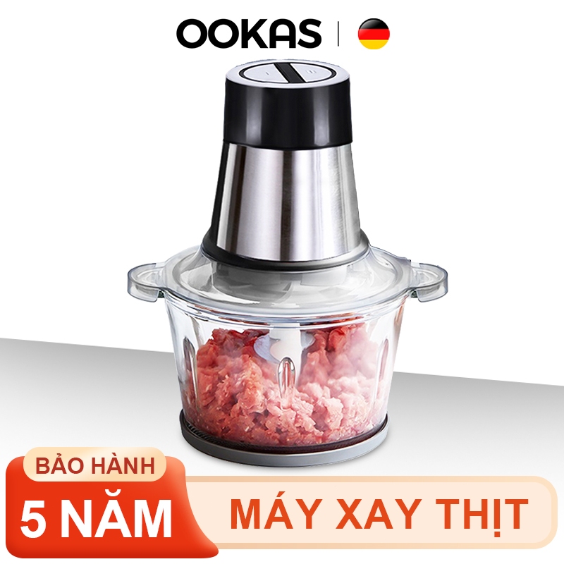 OOKAS Máy Xay Thịt đa năng thực phẩm， Thủy tinh， inox 304 dung tích 3L 4L