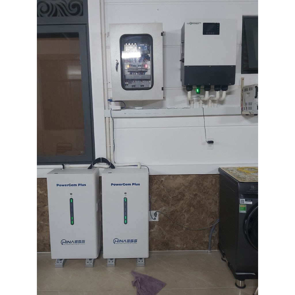 Pin Lithium HinaESS PowerGem Plus 14.3kWh. Bảo Hành 10 Năm Với LuxPower Inverter