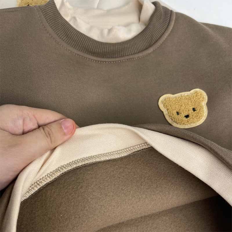Bộ quần áo thu đông trẻ em 15-28kg dành cho bé gái, bé trai đáng yêu xinh xắn mẫu In gấu đồ ấm - g5.shop