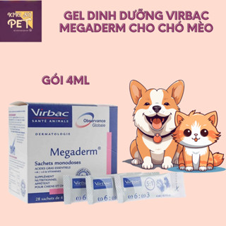  Gel Dinh Dưỡng Virbac Megaderm 1 Hộp 28 Gói Hỗ Trợ Dưỡng Lông Dành Cho Chó Mèo - KIKINO 