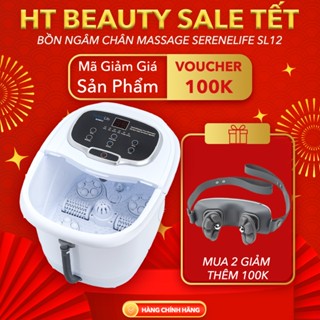 Bồn ngâm chân massage tự động SereneLife SL12 HT Beauty có 6 Con lăn massage tự động, tự làm nóng nước, hẹn giờ - Mỹ