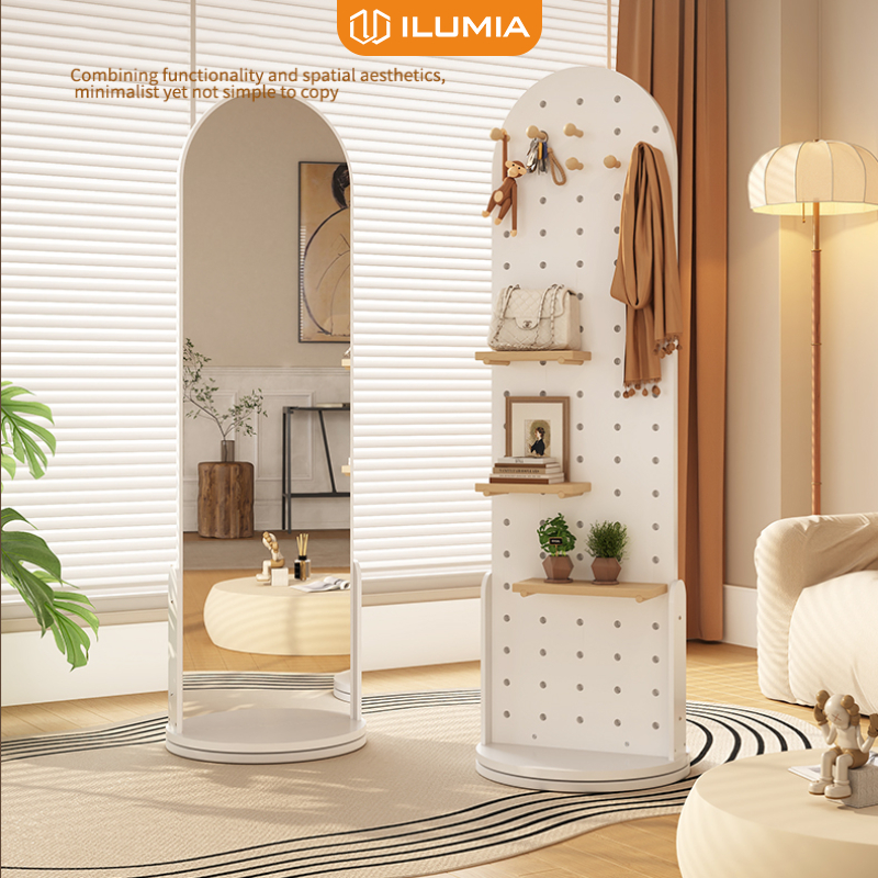 Gương soi toàn thân xoay 360 độ kèm móc treo đồ tiện lợi thương hiệu ILUMIA - GP312