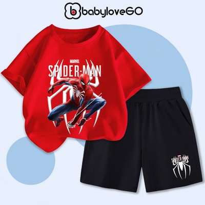 Bộ quần áo cho bé trai MARVEL 2026 đồ bộ BabyloveGO in hình siêu anh hùng chất thun cotton BSPM-MV09