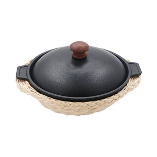 Nồi gang đúc loại dày phủ chống dính kèm rế lót OEM SLT2021