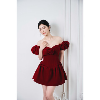DEELUCID - SARAH DRESS (Váy Nhung Velvet cao cấp corset hoa)