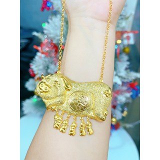 Dây chuyền heo 1 con mạ 24.k