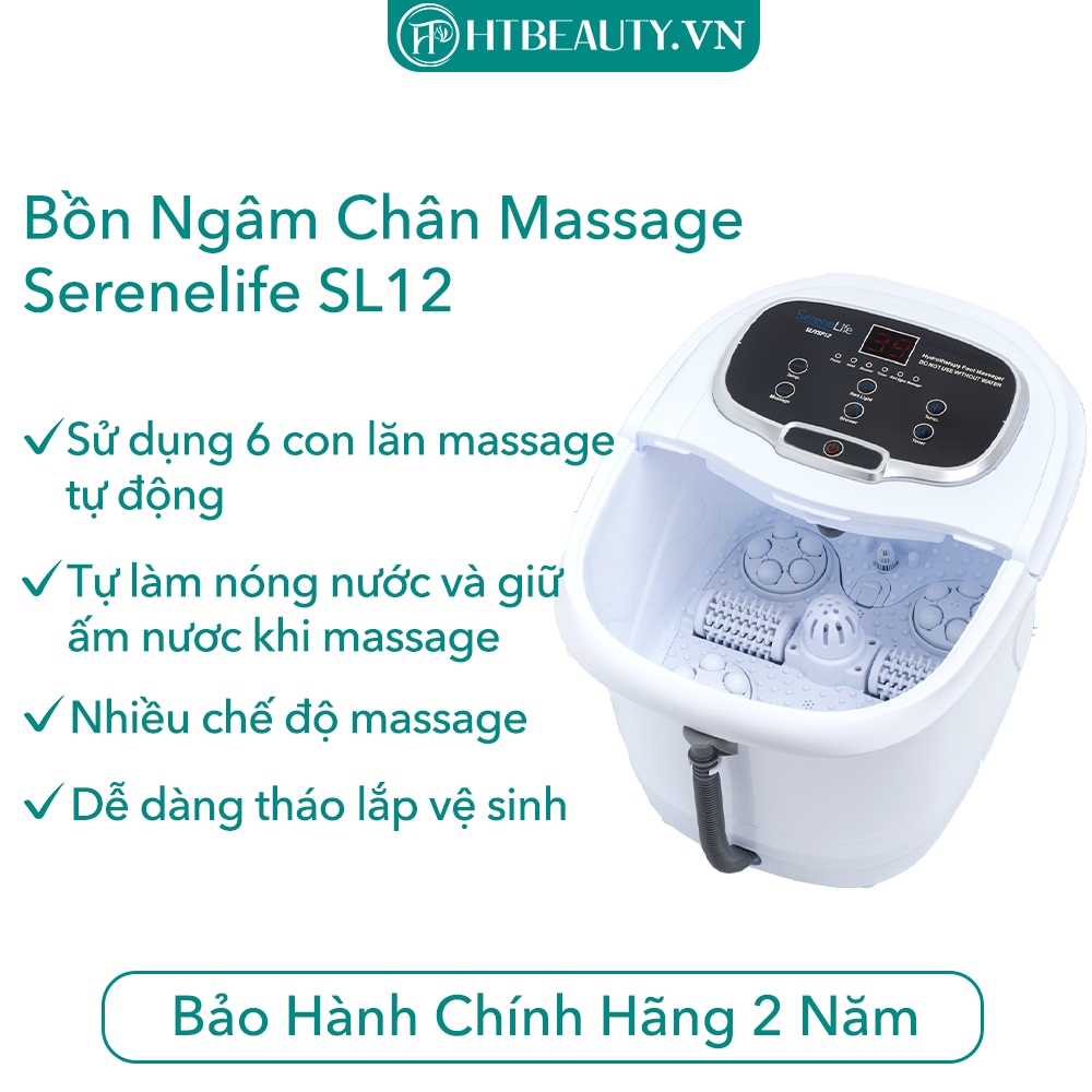 Bồn ngâm chân massage tự động 6 con lăn massage tự động cao cấp SereneLife SL12 HT Beauty