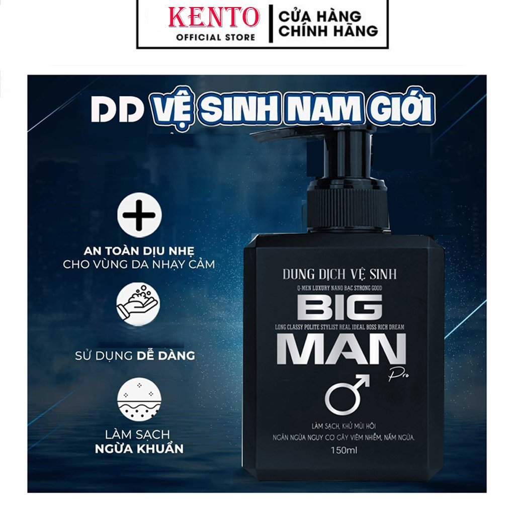 Dung Dịch Vệ Sinh Nam Big Man 150ML Hết Nấm Ngứa Mùi Hôi Vùng Kín