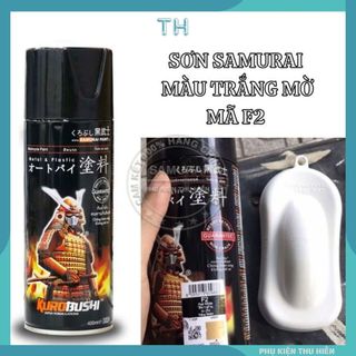 Sơn Xịt Samurai chuyên dùng cho xe máy màu màu trắng mờ F2 chống rạn nứt, vòi xịt chống chảy