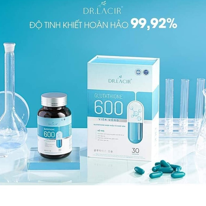 Chính hãng Viên uống trắng da Glutathione 600 mờ nám tàn nhang mẫu mới