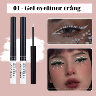 Bút kẻ mắt màu trắng dạng gel lâu trôi bền màu, eyeliner trắng nước dễ sử dụng