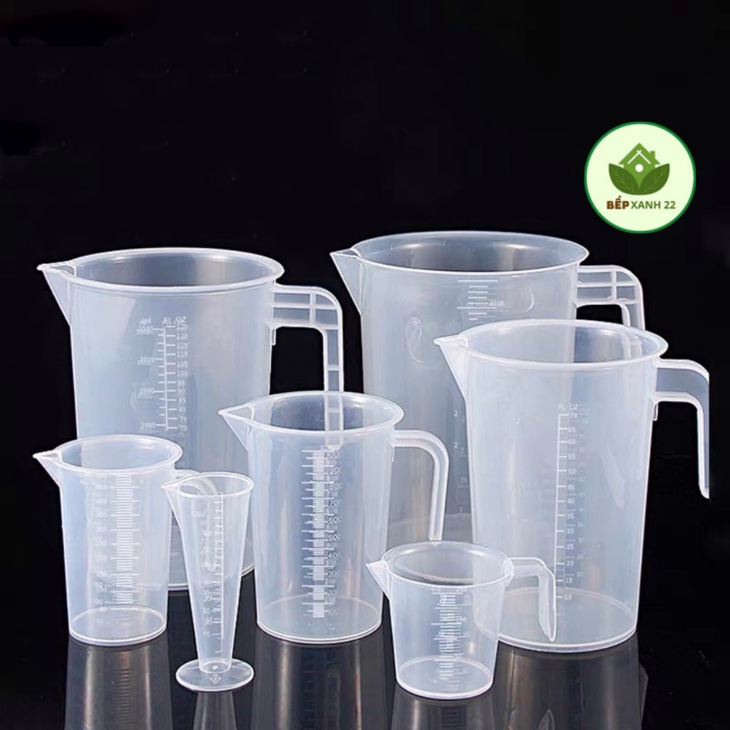 Ca đong chia vạch, ly đong chia vạch nhựa đủ size - Cốc nhựa có chia vạch 100ml 250ml 500ml 1000ml -