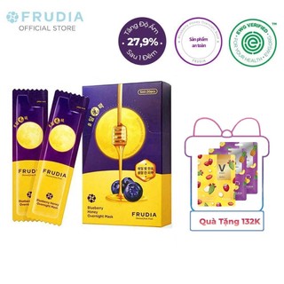 [Tặng 132k] 20 Gói Mặt Nạ Ngủ Cấp Ẩm Việt Quất Mật Ong Frudia Blueberry Honey Overnight Mask 5ml x 20pcs