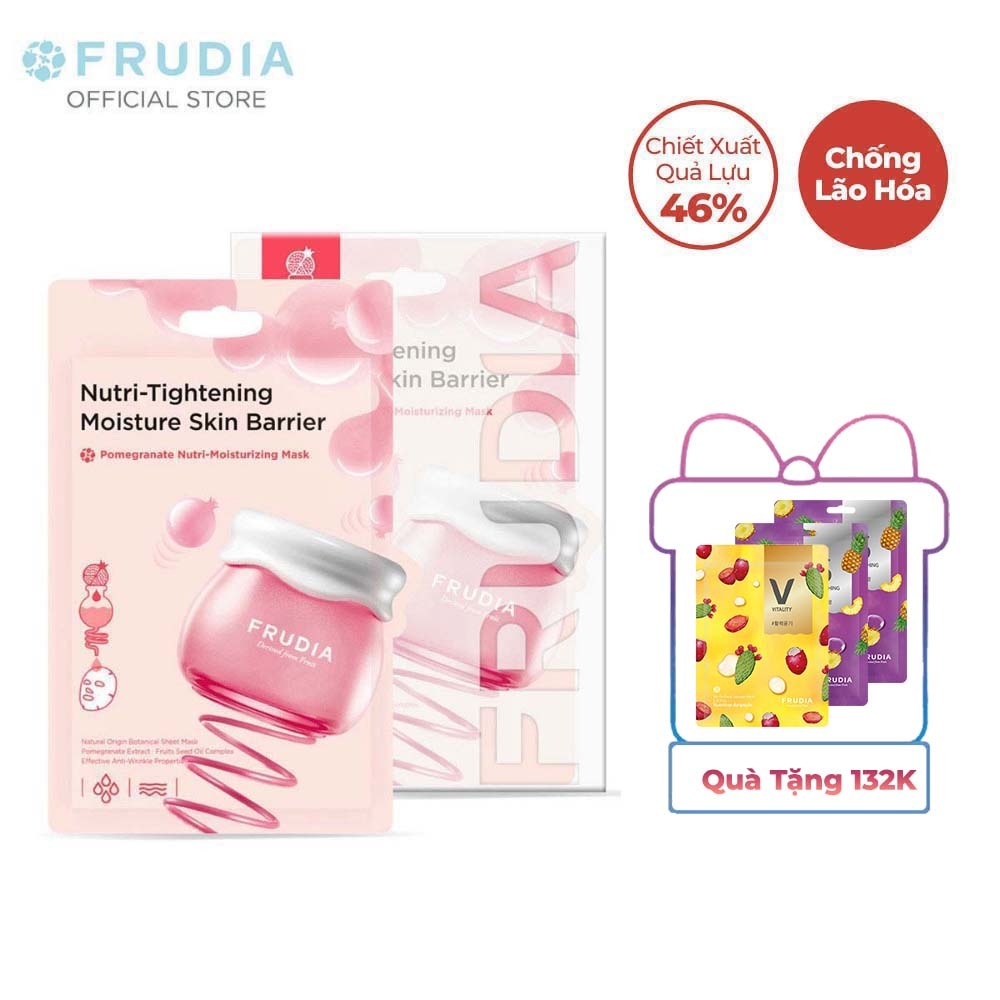 [Tặng 132k] 10 Miếng Mặt Nạ Chống Lão Hóa Thạch Lựu Frudia Pomegranate Nutri-Moisturizing Mask 20mlx10pcs (new)