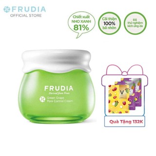 [Tặng 132k] Kem Dưỡng Ẩm Se Khít Lỗ Chân Lông Chiết Xuất Nho Xanh Frudia Green Grape Pore Control Cream 55g