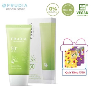 [Tặng 132k] Kem Chống Nắng Kiềm Soát Bã Nhờn Dạng Gel Frudia Green Grape Sebum Control Cooling Sun Gel SPF50+ PA++++ 50g