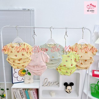 Set Đồ Bộ Cộc Tay Thun Lạnh Cho Bé Trai Gái 8-18kg Bé Xinh ShopBộ Đồ Hè Ngắn Tay Cho Em Bé Trai Gái CHIP XINH