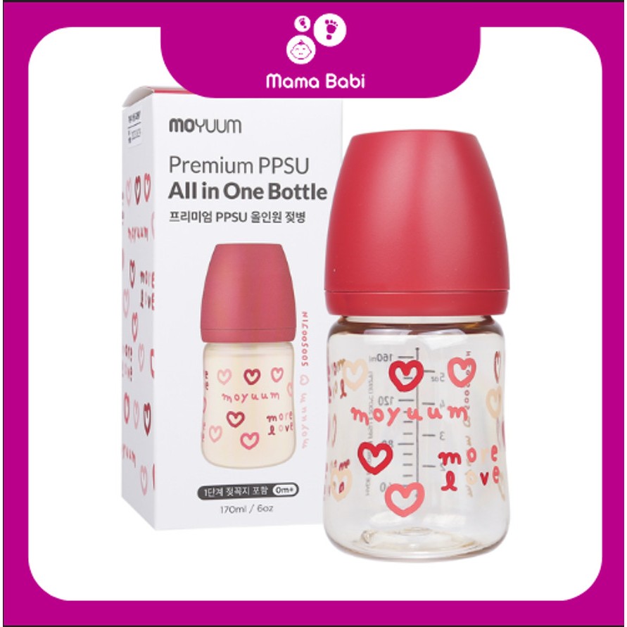 Bình sữa Moyuum PPSU Red Love 170ml
