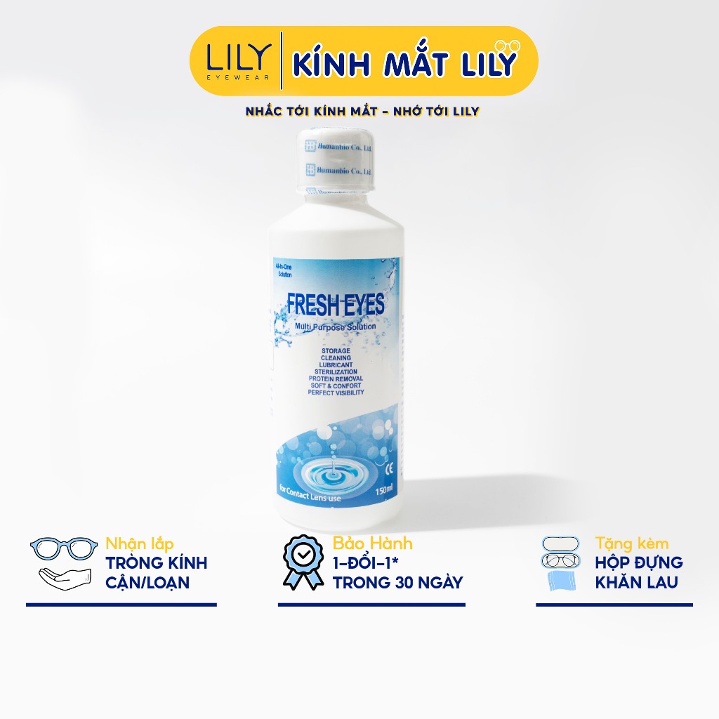 Nước ngâm áp tròng cấp ẩm cho lens LILYEYEWEAR dung tích 150ml