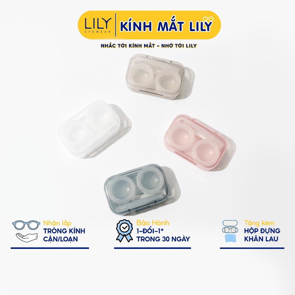 Hộp đựng kính áp tròng có kèm dụng cụ đeo lens LILYEYEWEAR