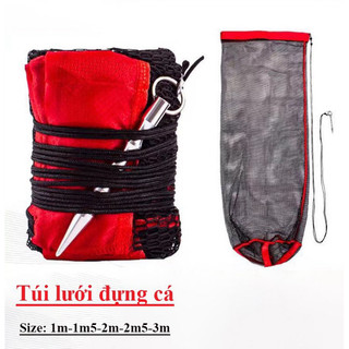 Túi lưới đựng cá rộng 55cm dài 1m, 1m5, 2m, 2m5, 3m