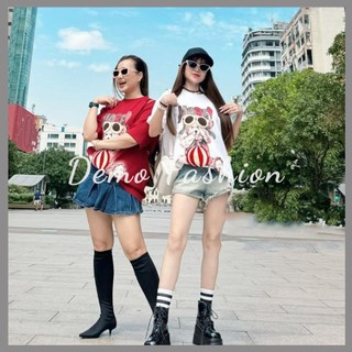 Áo Thun DÁng Tay Ngắn In Gấu Đeo Kính MOBE In 2 Mặt  Sau Áo Siêu Xinh Freeisze