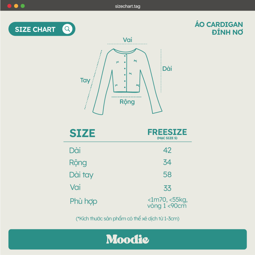 Áo cardigan form lửng tay dài đính nơ random | MOODIE BRAND | BigBuy360 - bigbuy360.vn