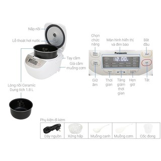 (HÀNG CHÍNH HÃNG) Nồi Cơm Điện Tử Panasonic SR-CP188NRA 1.8 Lít