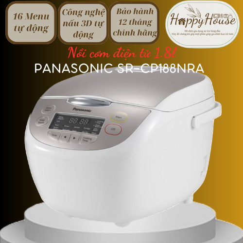 (HÀNG CHÍNH HÃNG) Nồi Cơm Điện Tử Panasonic SR-CP188NRA 1.8 Lít