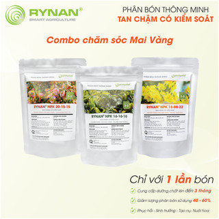 Combo 3 sản phẩm phân bón tan chậm chuyên mai vàng - túi 500g
