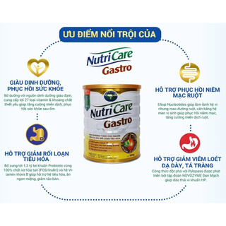 (Có quà, date mới) Sữa bột NutriCare Gastro 900G