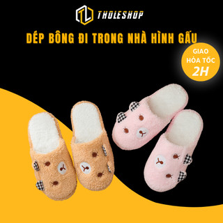 Dép Lông Đi Trong Nhà Nam Nữ Hình Gấu, Giữ Ấm Đôi Chân, Size 38, 39 Tholeshop 3622