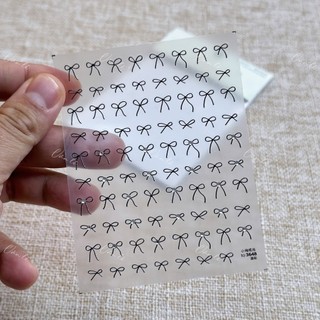 Sticker Lụa hình nơ dán nail trang trí móng tay nail