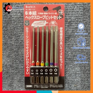 Đầu mũi Lục giác, Lục Bông, Hoa Thị  từ tính Roybit may pin và khoan điện-Chuôi lục giác 6.35