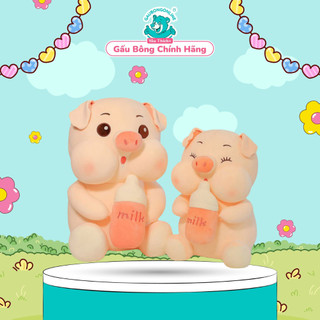 Gấu bông heo ôm bình sữa, thú nhồi bông dễ thương cao cấp gấu bông online